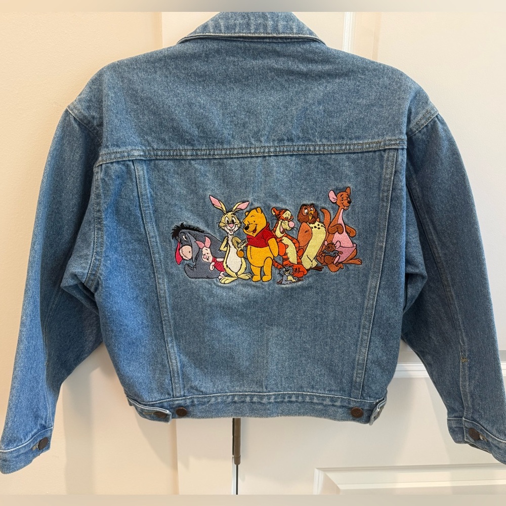 Vintage Disney Store Winnie The Pooh And Friends Jean Jacket Size M Kids 10/12